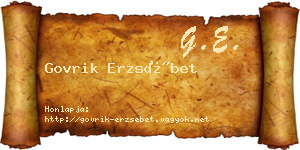 Govrik Erzsébet névjegykártya